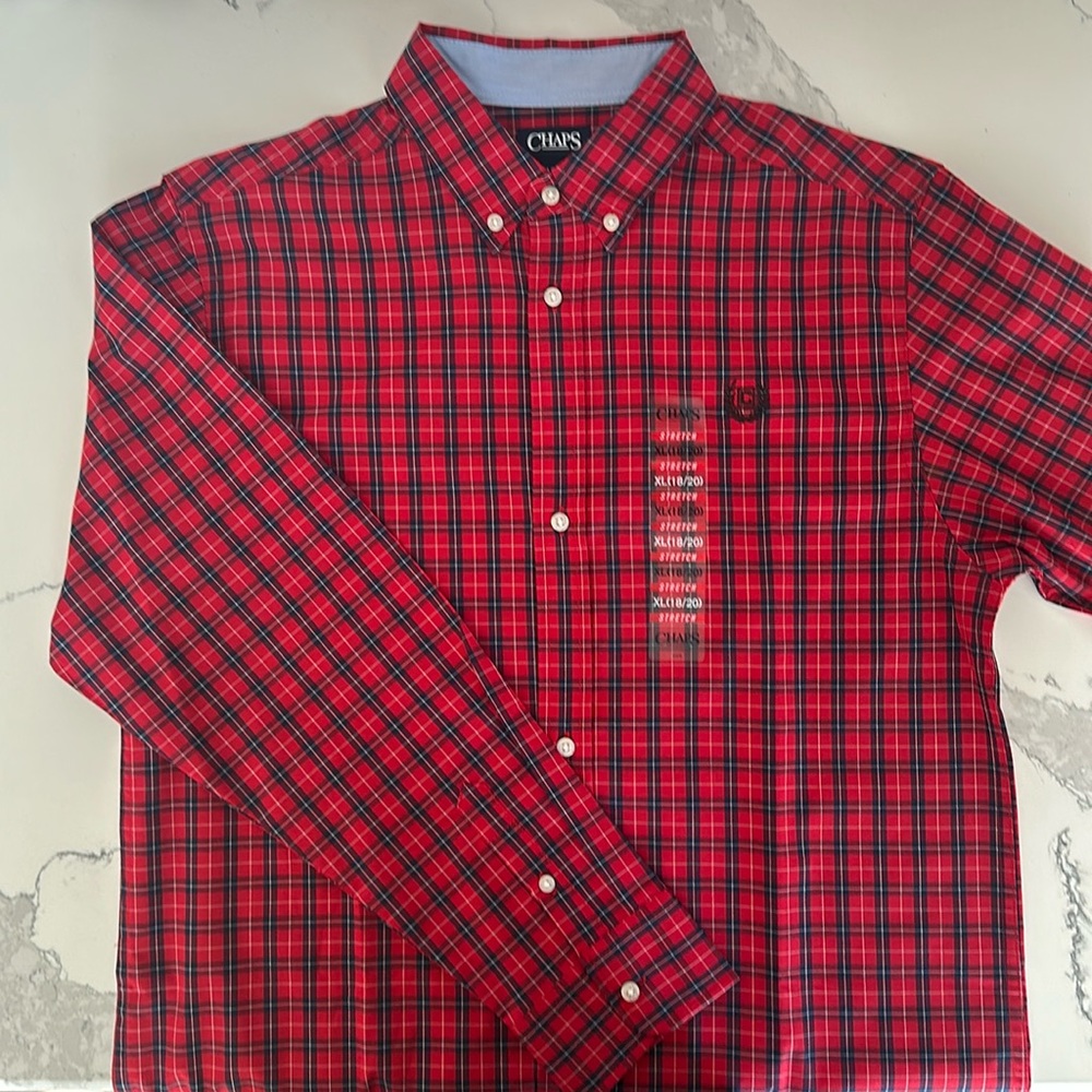 Chaps Long Sleeve Stretch Button-Down Collared Shirt